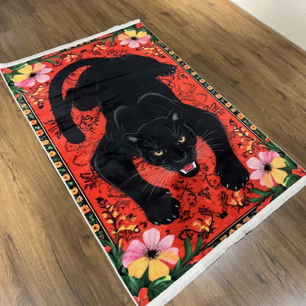 3D Vahşi Panter Halı