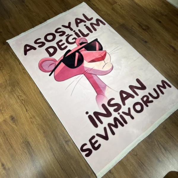 Asosyal Pembe Panter Halısı